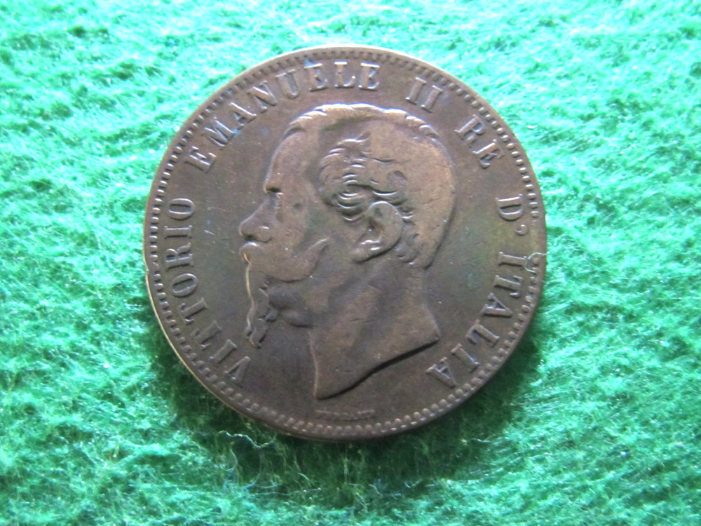1866 OM Italy 10 Centesimi - Nice Circulated