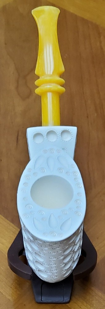 MEERSCHAUM PIPE, CIRCULAR / LATTICE DESIGN