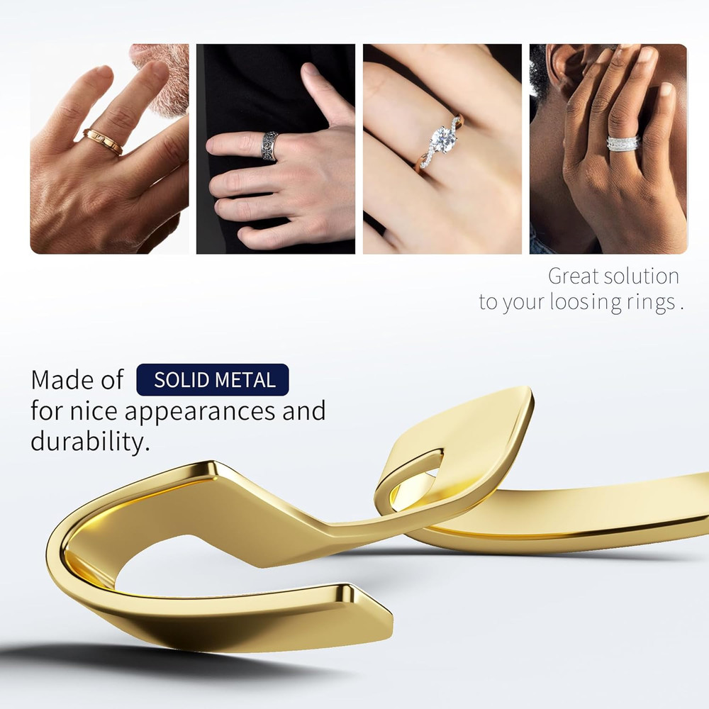 9 Pack Filled Gold/Silver Metal Ring Guard,Invisible Ring Size Adjuster Set for