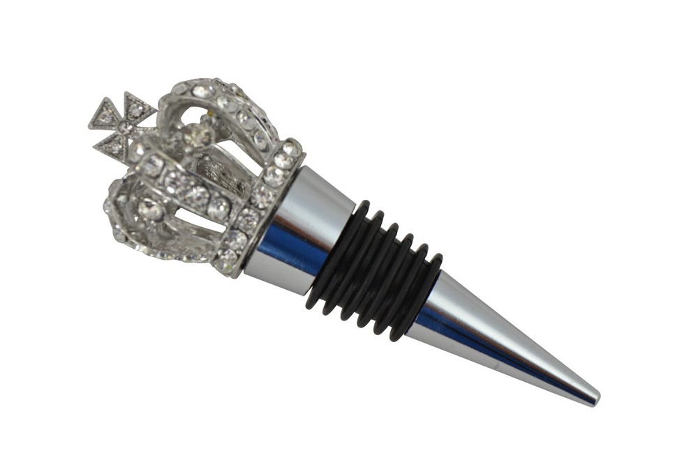 Reusible Decorative Crown Bling Crystal Wine Bottle Stopper