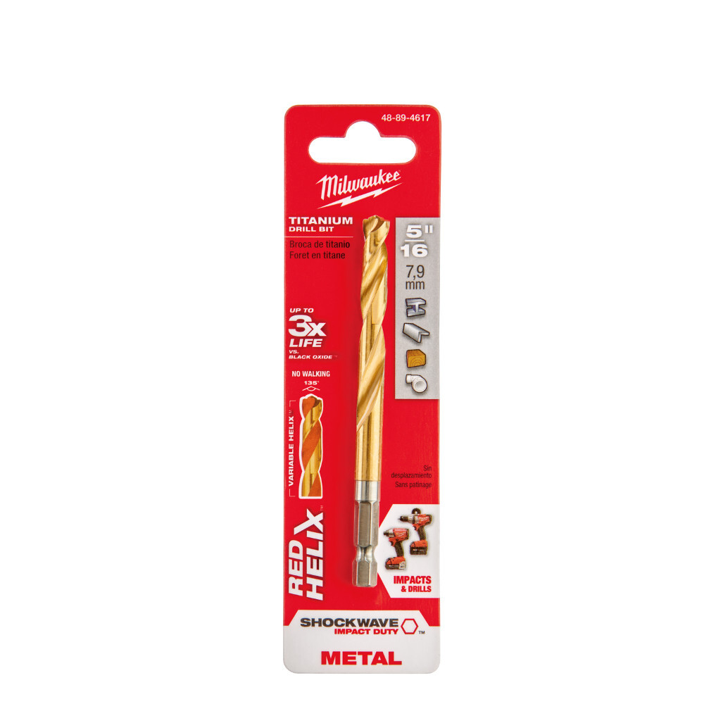 Milwaukee 48-89-4617 5/16" Titanium Shockwave Impact Duty Drill Bit