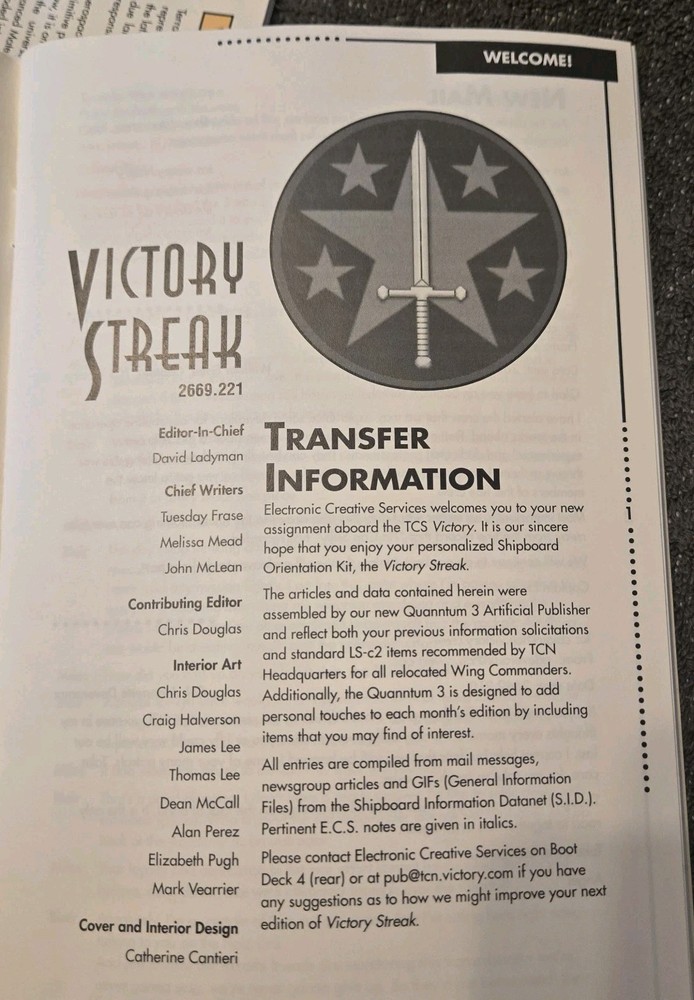 Victory Streak PC MANUAL Reference Card Warbirds Fold Out