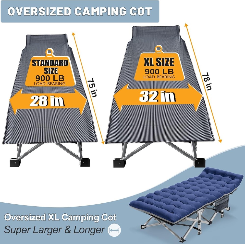 Portable Camp Bed with Padded Sleeping Surface