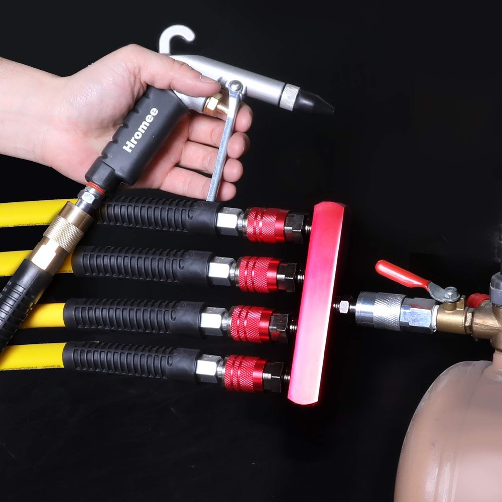 4-Way Air Manifold 5 Ports Pneumatic Compressor Quick Connect Socket Splitter