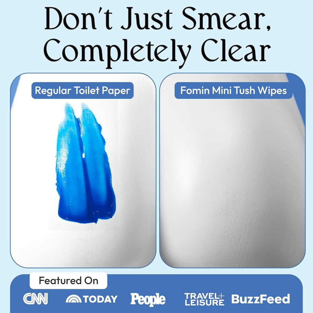 Fomin Unscented Flushable Wipes 8 Pack - Biodegradable & Hypoallergenic