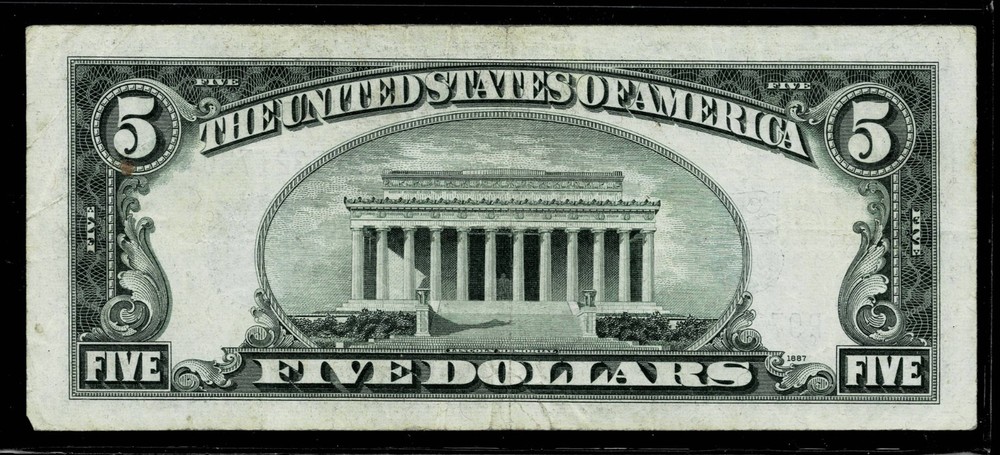 1934-D $5 SILVER CERTIFICATE NOTE~VERY FINE
