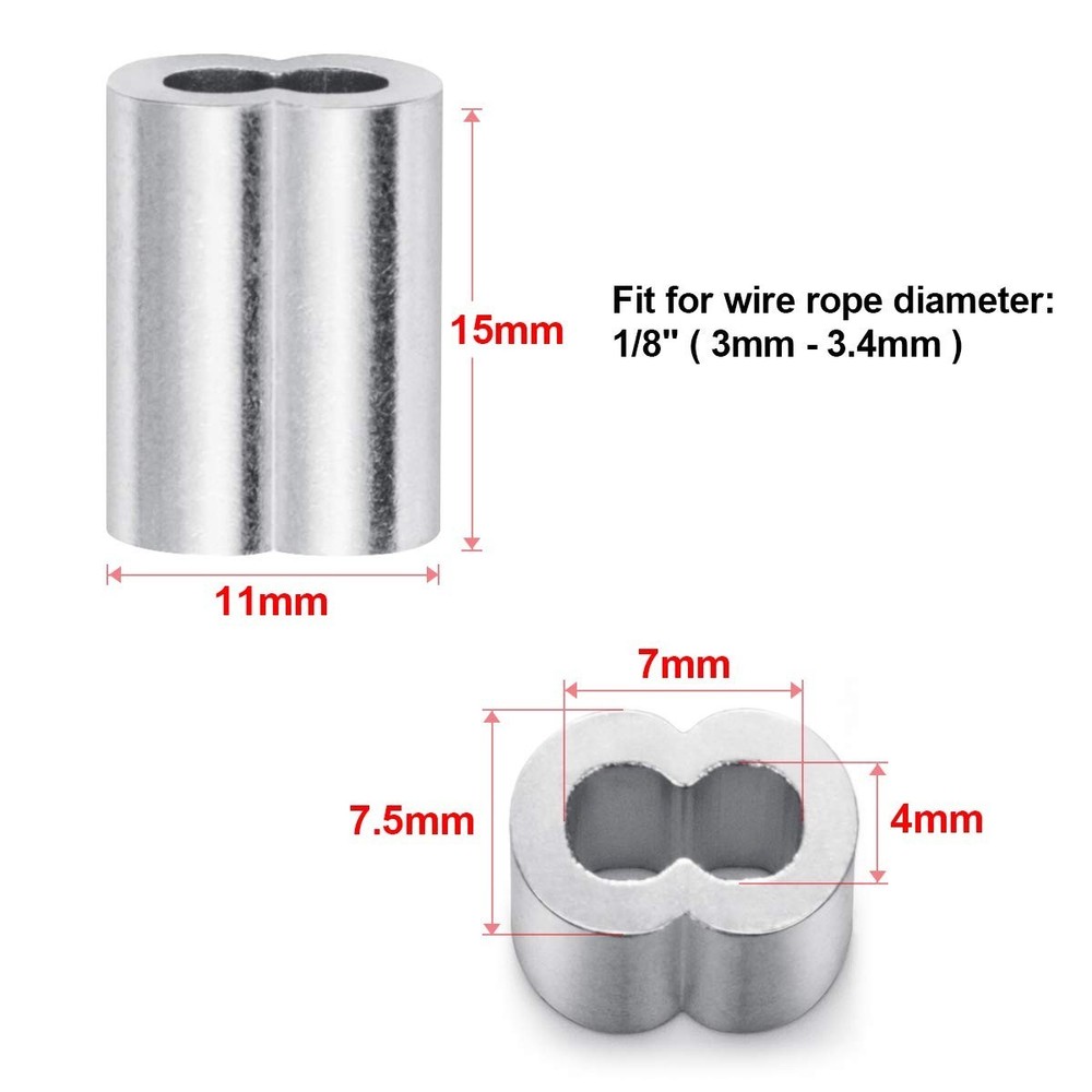 High-Quality 150PCS 1/8" Aluminum Loop Sleeves for Effective Cable Management