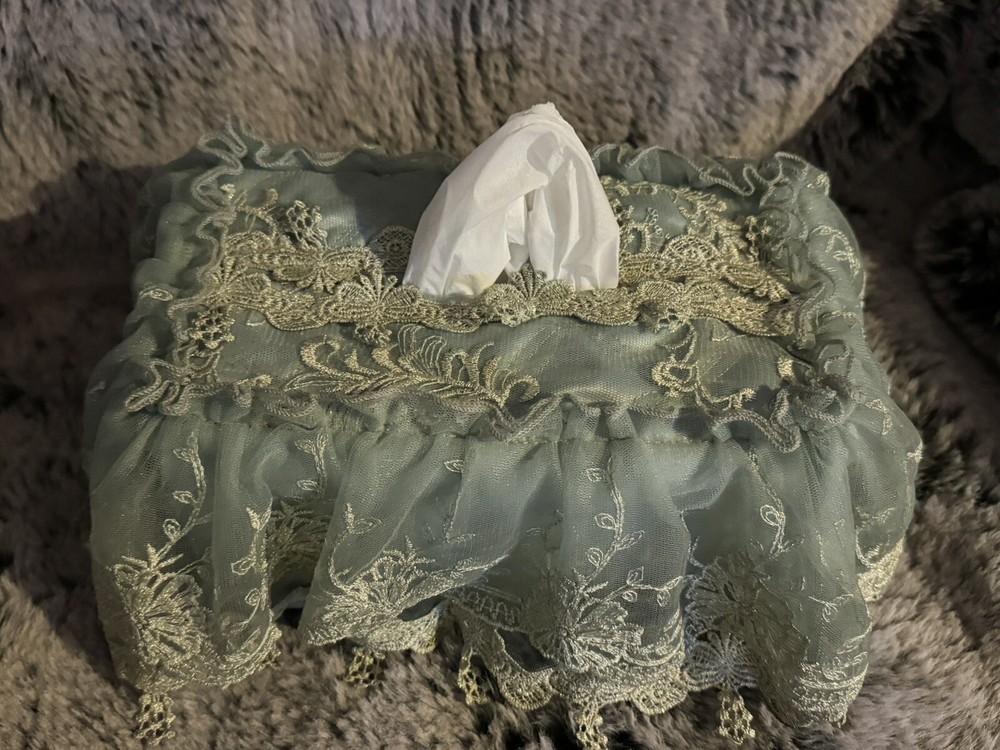 Tissue box cover rectangular In Green