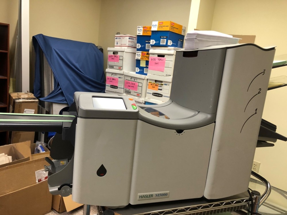 Hasler M5000 envelope stuffing machine, for parts