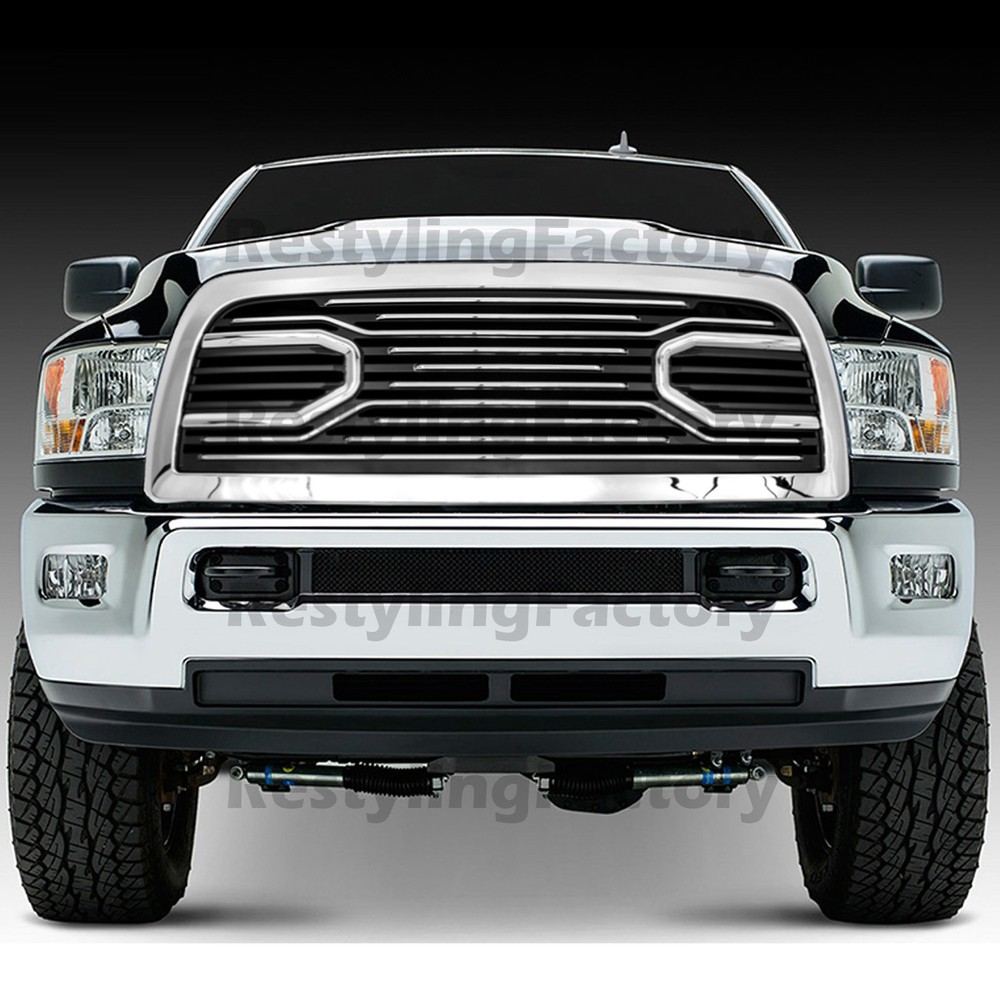 Big Horn Chrome Packaged Grille w/ Shell for 10-18 Dodge RAM 2500+3500