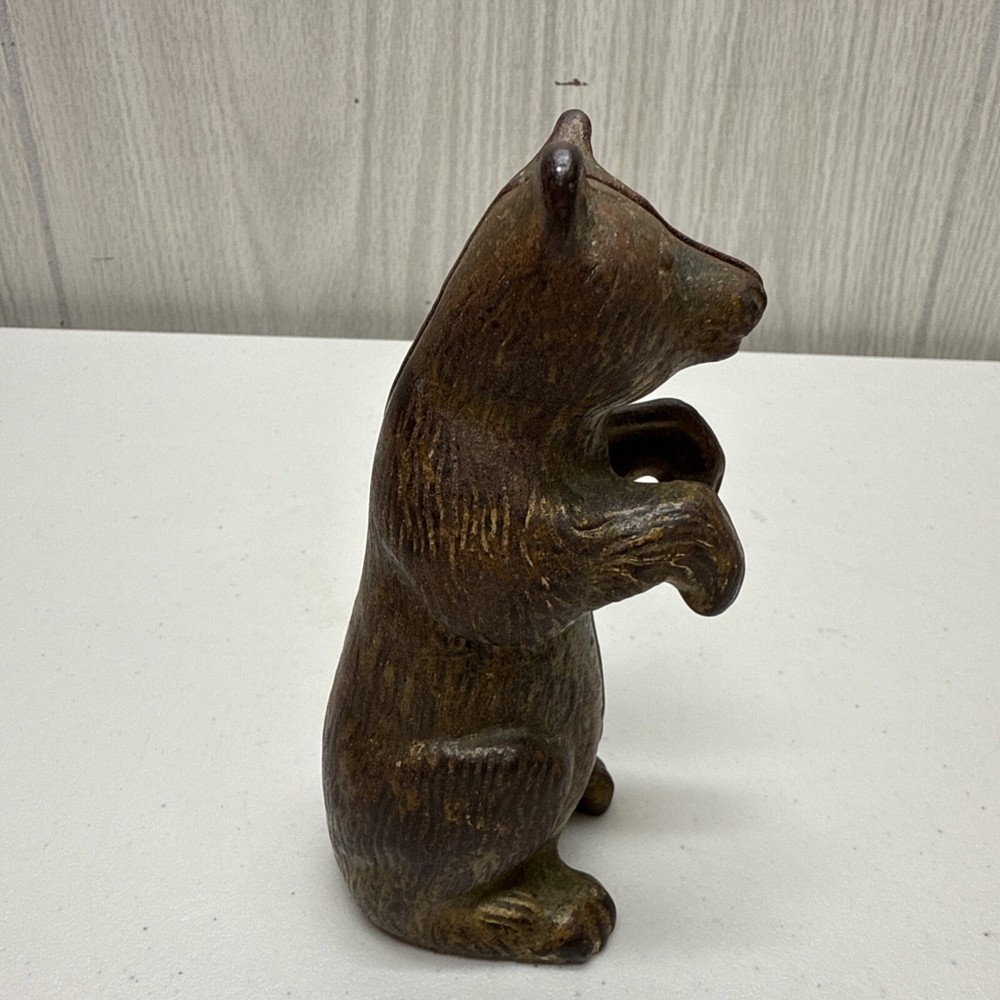 Cast Iron Standing Bear Bank "Begging Bear"
