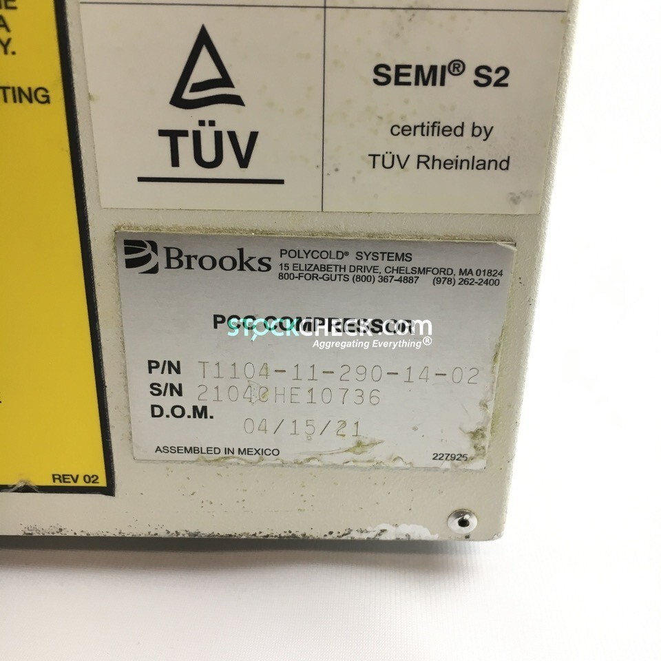 Brooks Polycold Systems T1104-11-290-14-02 PCC Compressor