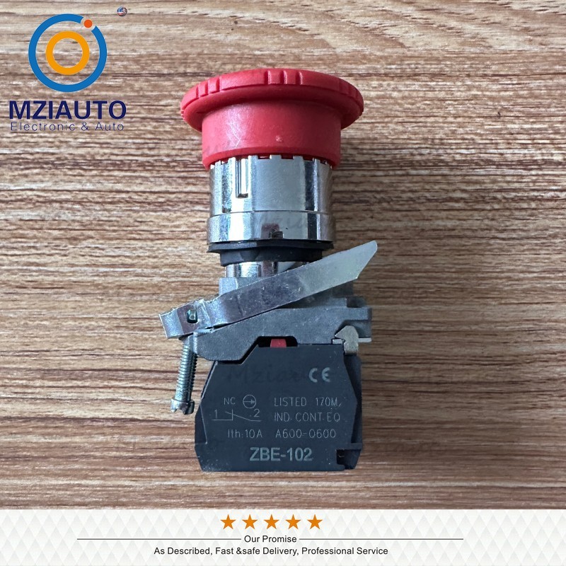 Emergency Stop Button Switch For Schneider XB4BS8444 Ø22 Mushroom Head Ø40 2 NC