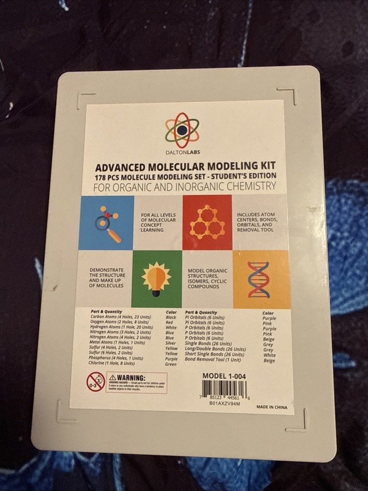 Dalton Labs 178 Pcs Advanced Molecular Modeling Kit Model 1-004 Student Ed
