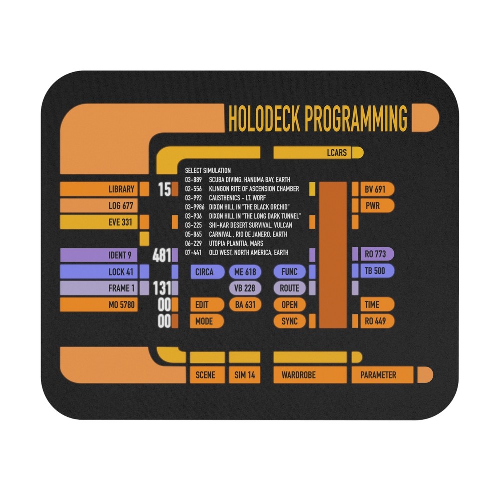 TNG Holodeck Control LCARS Mouse Pad Prop