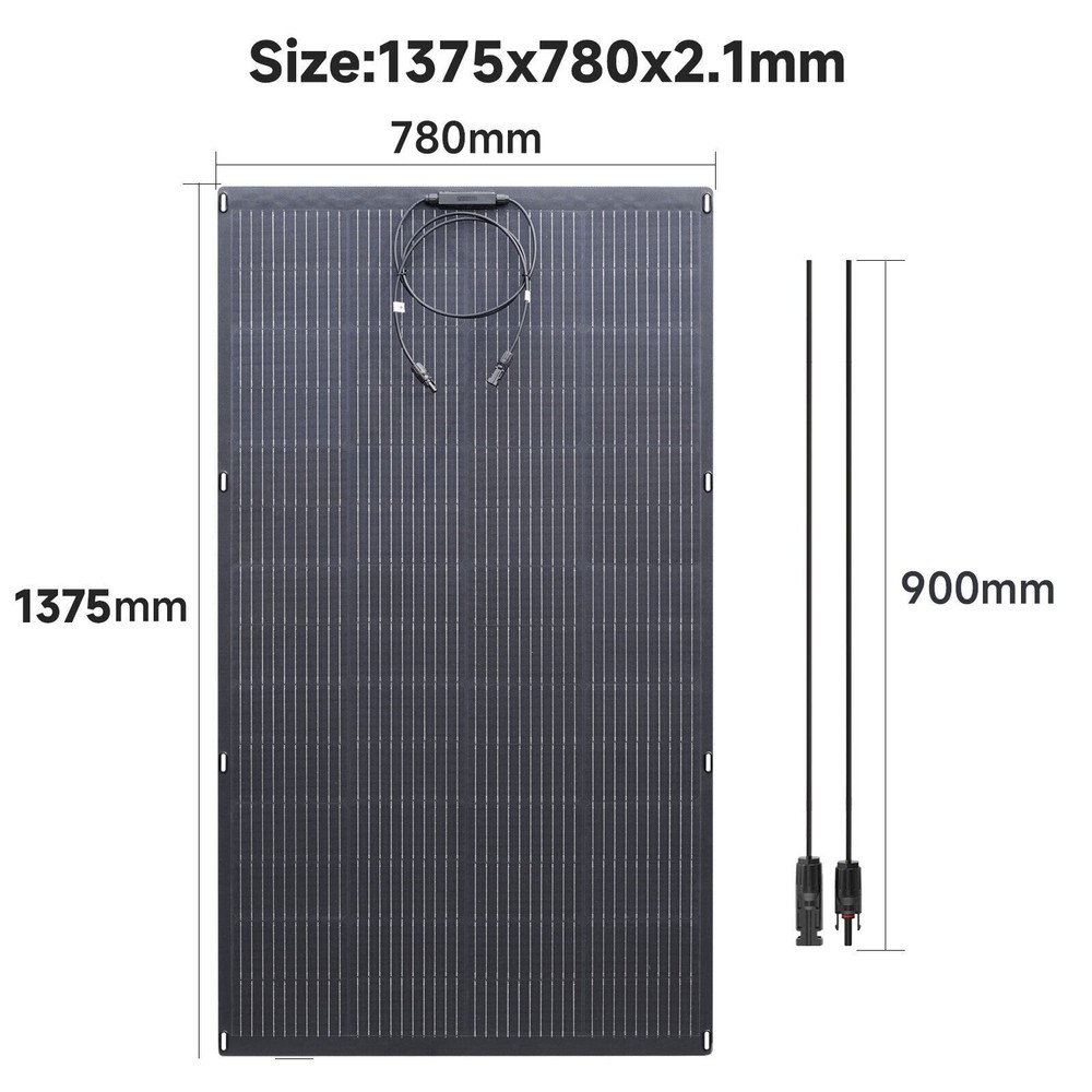 ALLPOWERS 100W OR 200W Flexible Mono Solar Panel Efficiency IP68 For Roof Boat