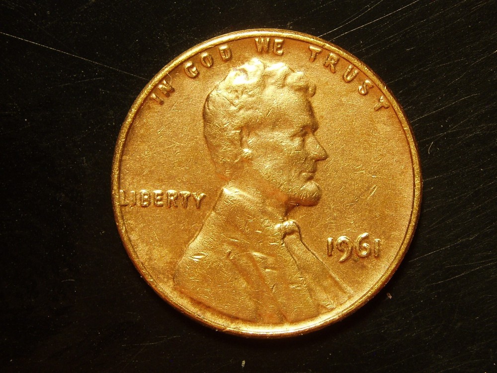 1961  CLEANED  LINCOLN MEMORIAL CENT #4
