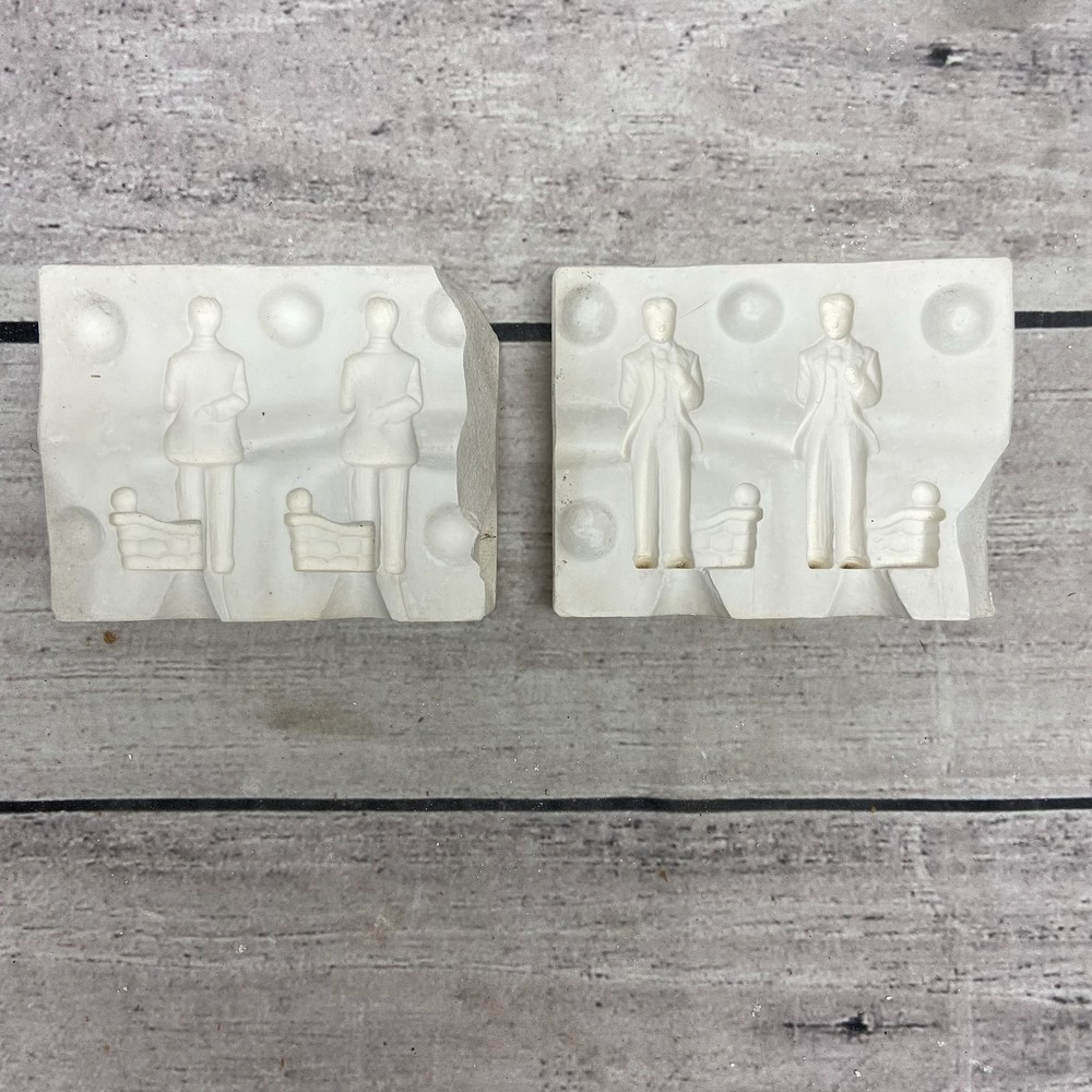 Alberta’s Ceramic Casting Mold Two Victorian Man Figurines #A-390