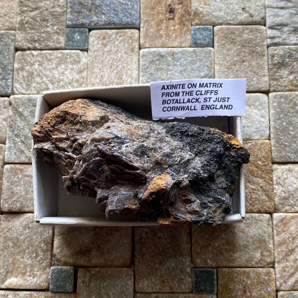 AXINITE ON MATRIX FROM BOTALLACK, ST JUST, CORNWALL 152g MF258