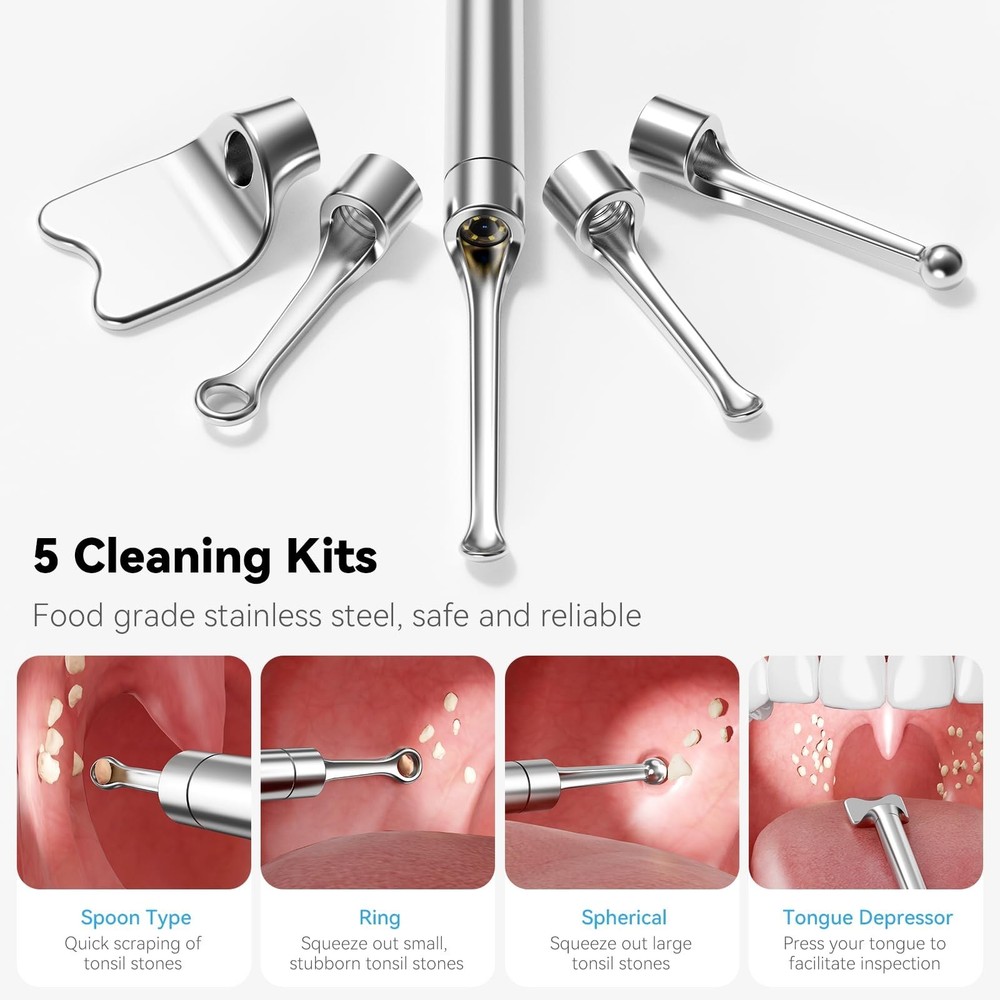 Upgraded Tonsil Stone Remover with Camera, Visual Tonsil Stone Removal Kit wi...