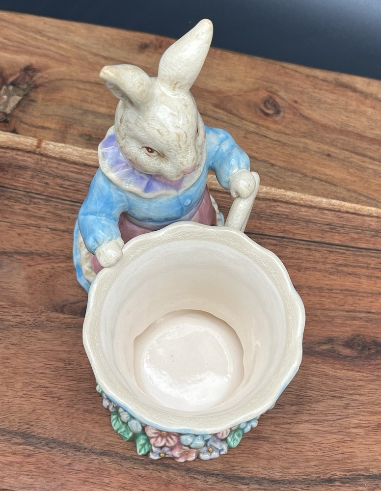 Department 56 Easter Bunny Teacup Ceramic Planter