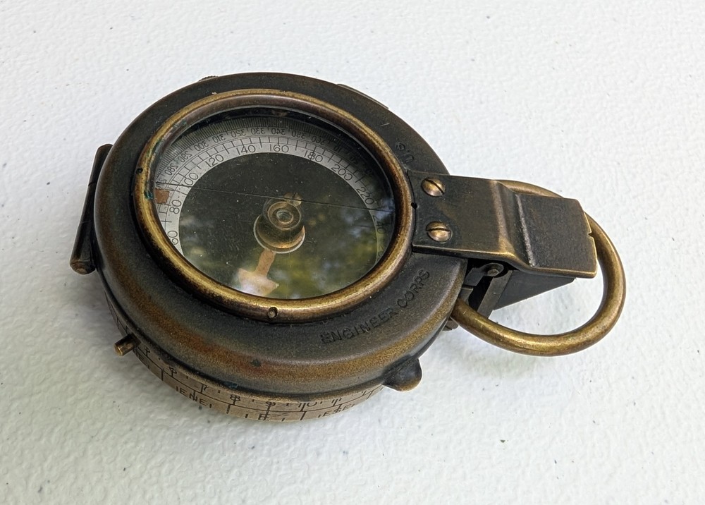 WWI 1918 U.S. Engineer Corps Verner’s Pattern Mk VIII Prismatic Pocket Compass