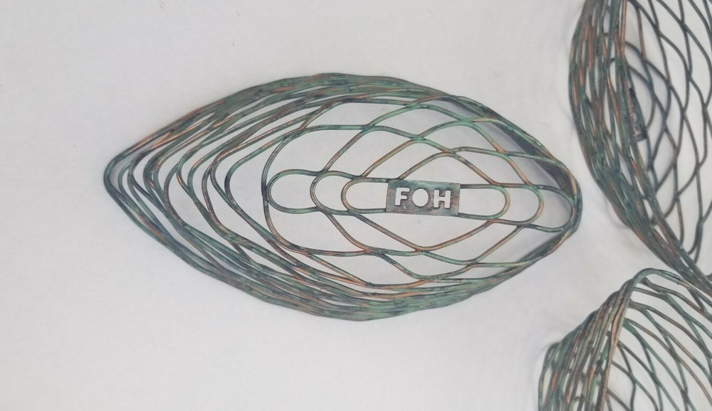 FOH Patina Wireware 11" Crescent Basket 4ct