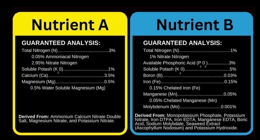 HYGROZYME Liquid Nutrient A and B - Complete Nutrient System in 2 Bottles