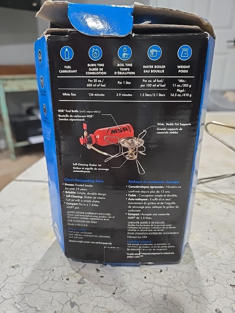 MSR WhisperLite camping stove Used