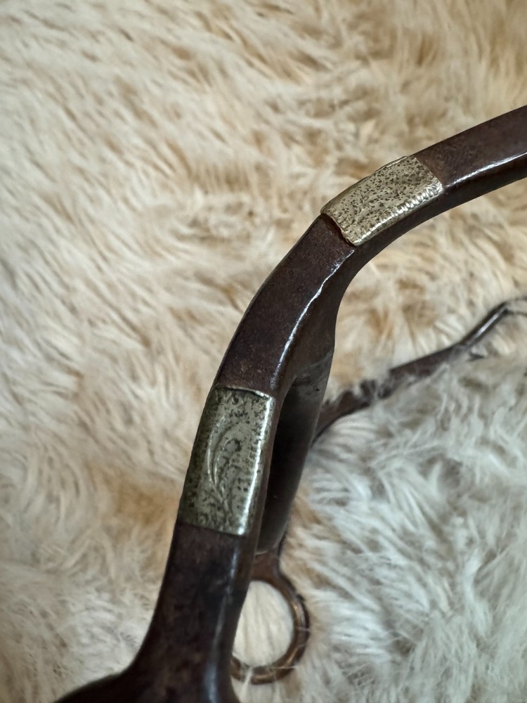 Antique Western Silver Mounted Iron Horse Bit