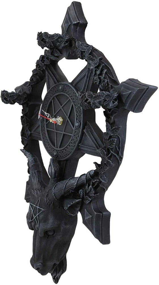 Samael Lilith Baphomet Hanging Wall Clock Candle Holder Decor Plaque 19" H