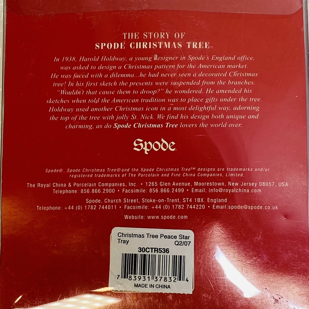 Spode Small 5" Star Shape Christmas Tree Dish Peace Santa original packaging