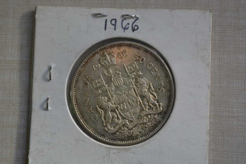 1966 Canadian Silver 50 cent Coin 80% silver content