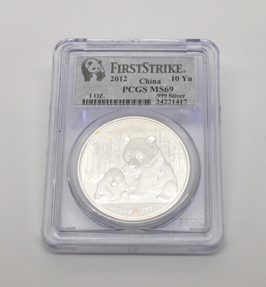 2012 PCGS MS69 First Strike 1 OZ. Silver Panda Coin