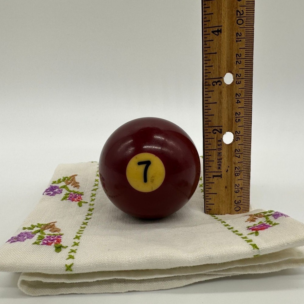 Vintage Billiard Ball Pool 7 Solid Red Replacement Table Game Man Cave Decor