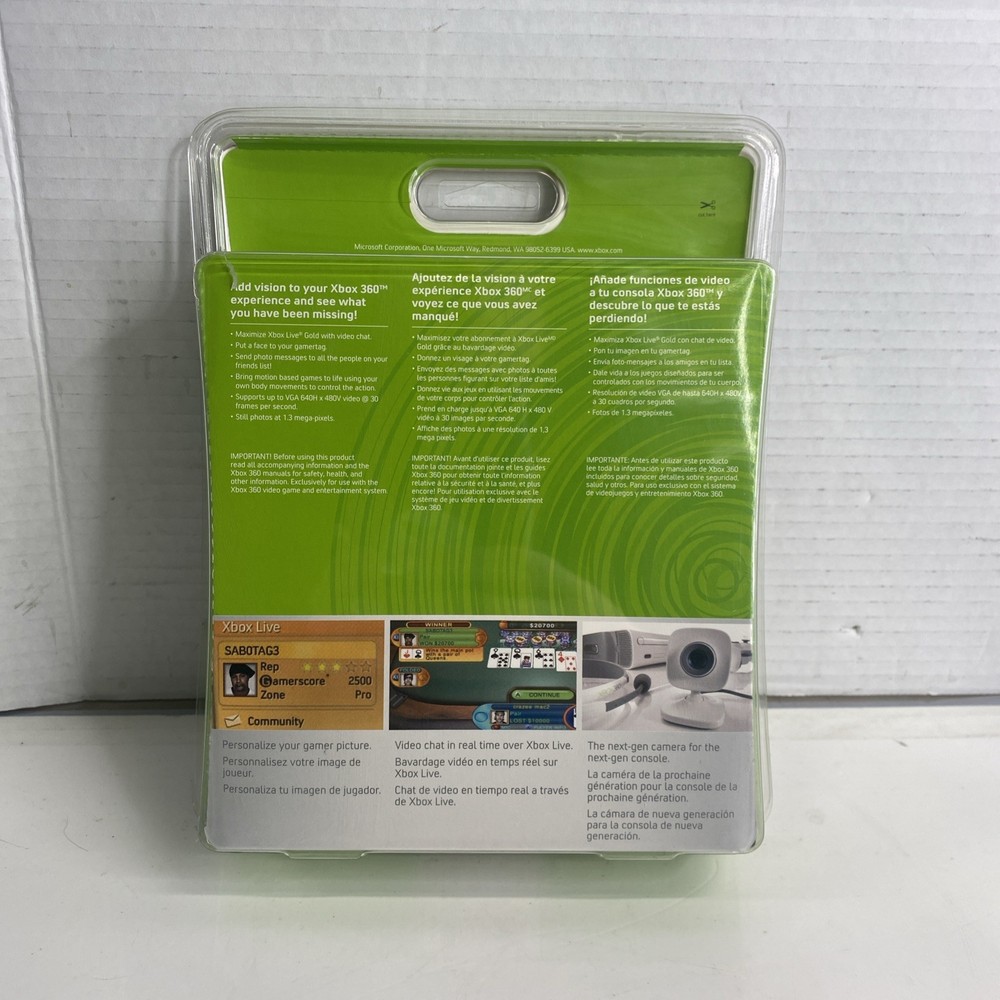 Microsoft Xbox 360 Live Vision Camera & Headset New, Sealed