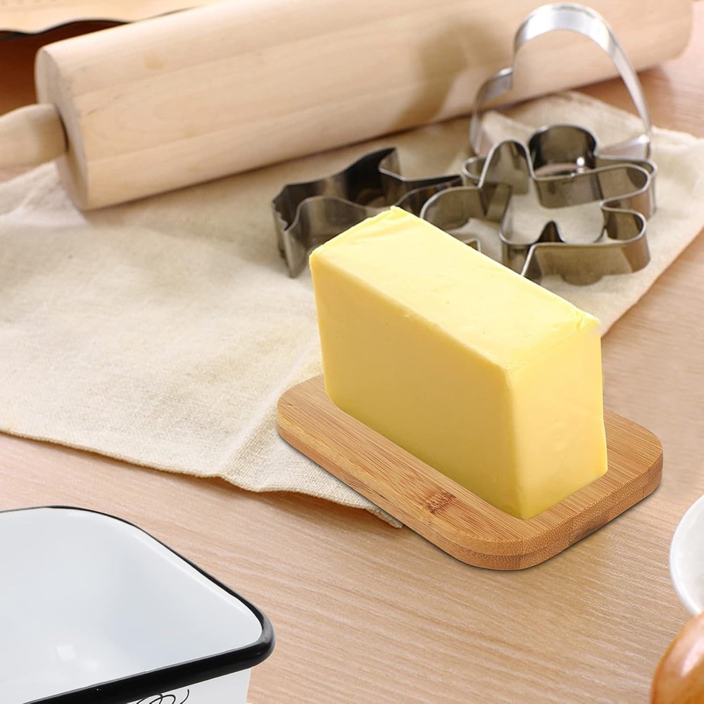 Multi-Functional Butter Dish with Lid - Vintage Enamel Design for Any Kitchen