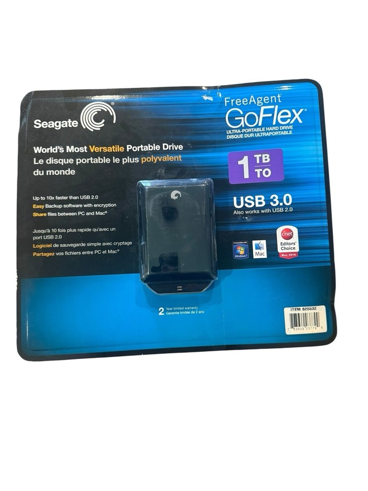 Seagate FreeAgent GoFlex 1TB 9ZFAY6-570 External Hard Drive Black USB 3.0 New
