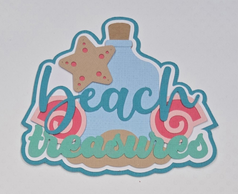 Beach Treasure Title. Scrapbook, Card Making Paper Piecing