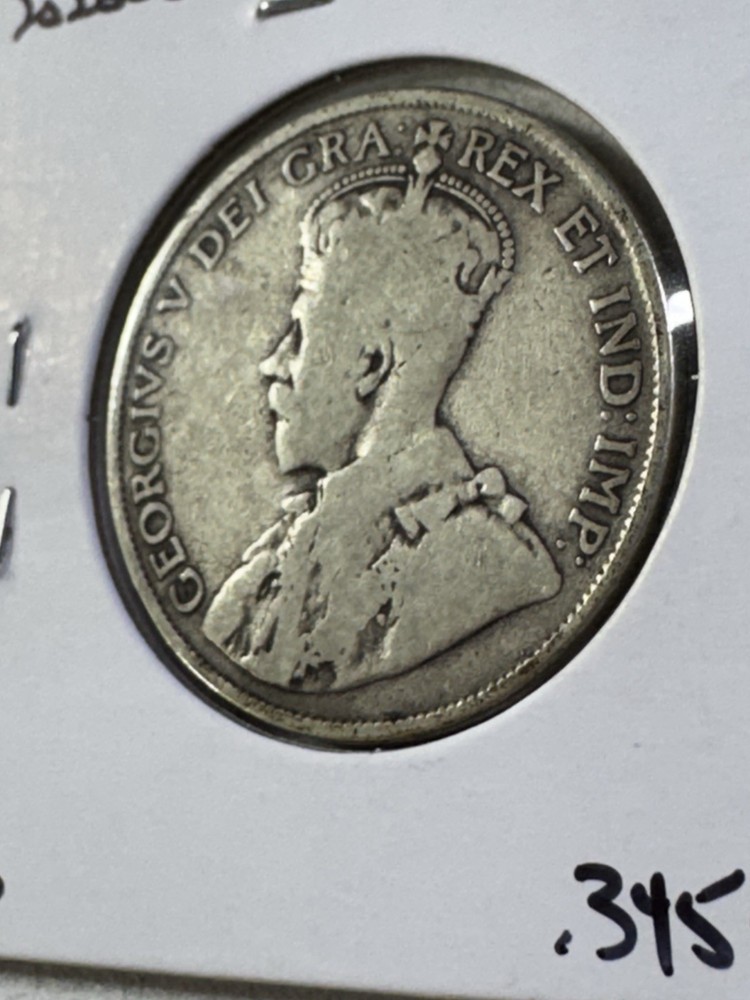 1919 Canada 50 Cents Silver Coin