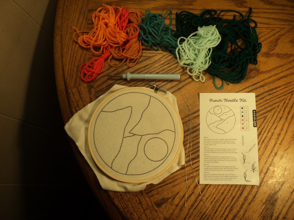 Punch Needle Embroidery Kit 6" Diameter Complete