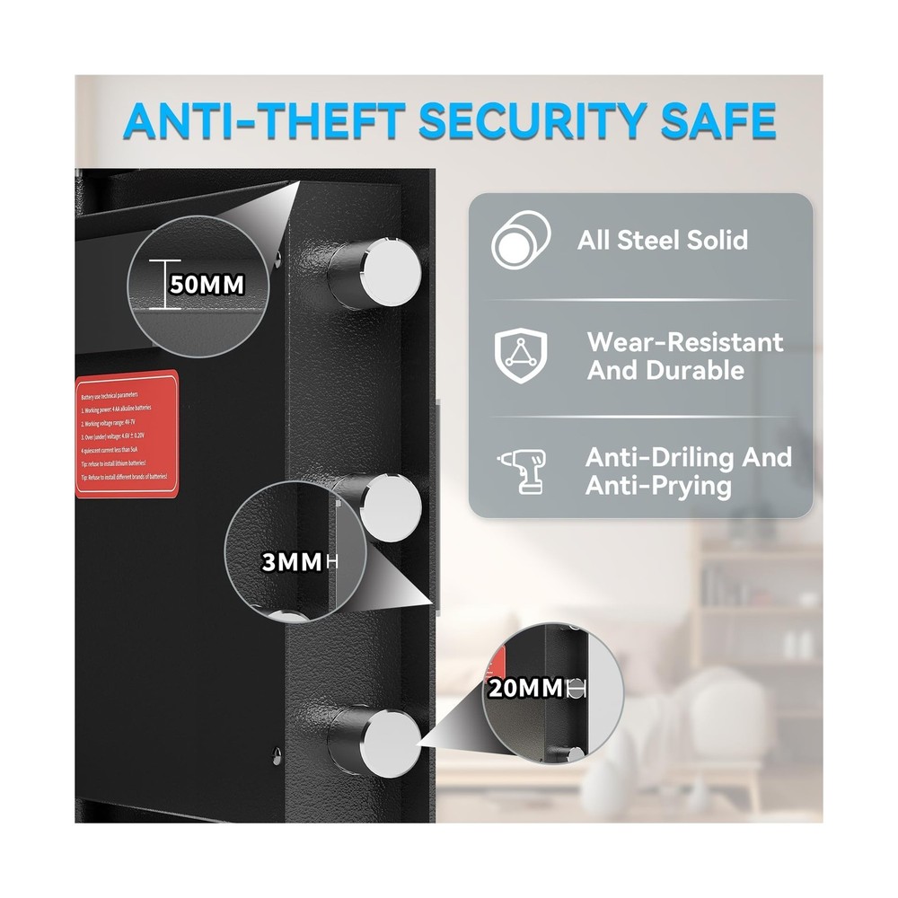 1.8 Cub DropSafe with Front Drop Slot - Fireproof Digital Security Safe Box w...