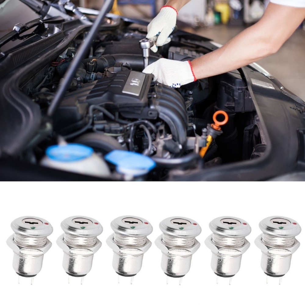 10Pcs Key Switch OFF-ON Double Pull Car Modification Short Power Lock 12x21.5mm