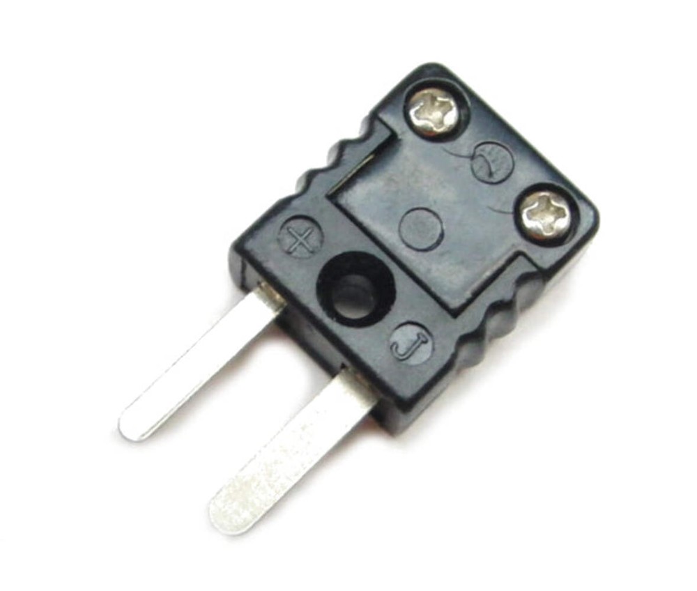 Thermocouple Connector, Type-J, Mini-Male, Flat Blade Terminals