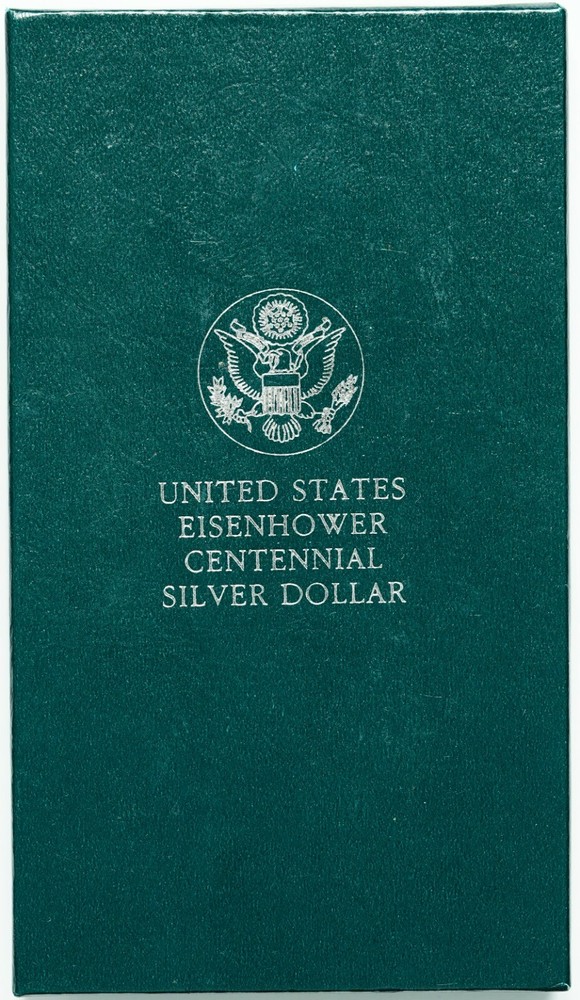 1990 P Eisenhower Centennial Proof Silver Dollar w/ Box & COA