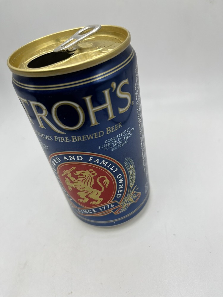 Vintage Stroh’s Beer Can Empty Top Opened Brewery Stroh