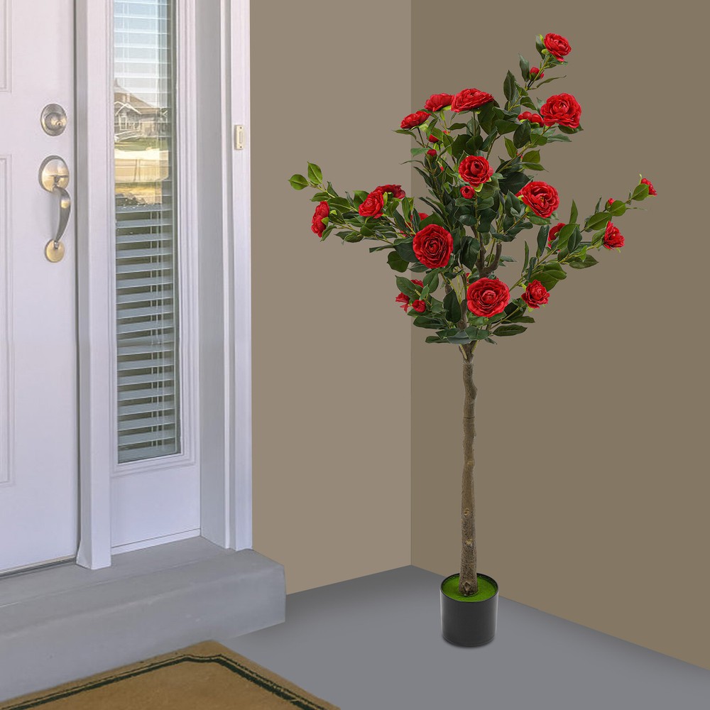 150CM Outdoor Decor Artificial Camellia Tree Flower Plants Artificial Tree
