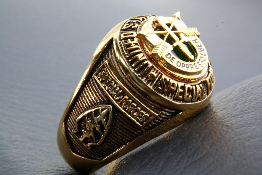 US Special Forces Special Unit Gold Plated Military Men's Ring 352