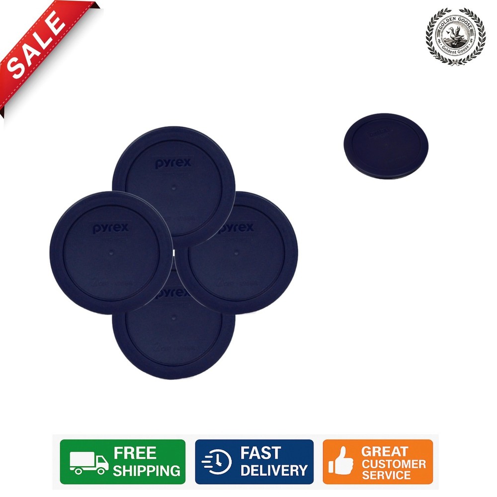 Durable 2-Cup Blue Food Storage Lids 4-Pack - Snap Closure & Versatile Usability