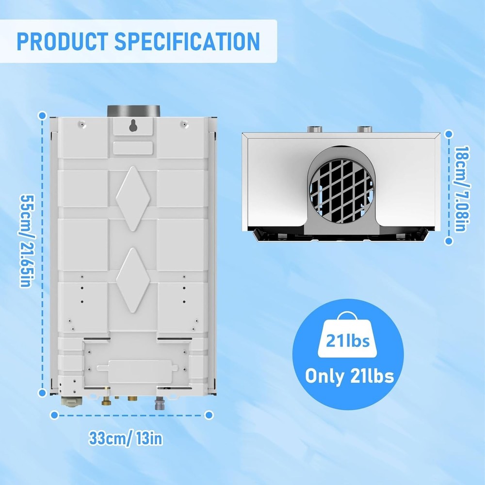 Calentador de agua sin tanque, calentador de agua a propano para exteriores, cal